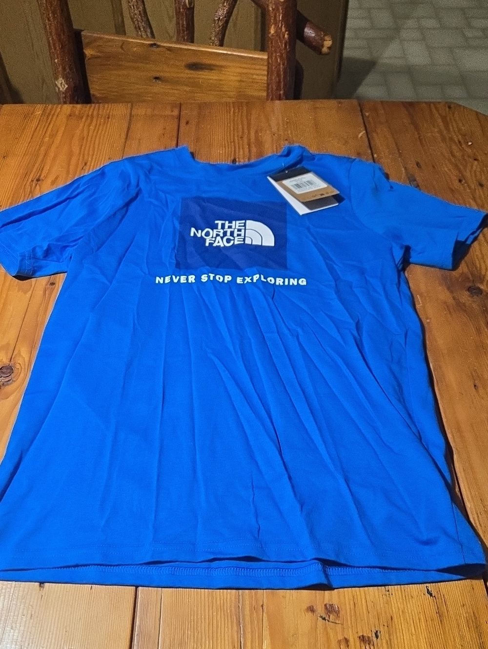 The North Face Sz Xxl Royal Blue Logo Short Sleeve Tee